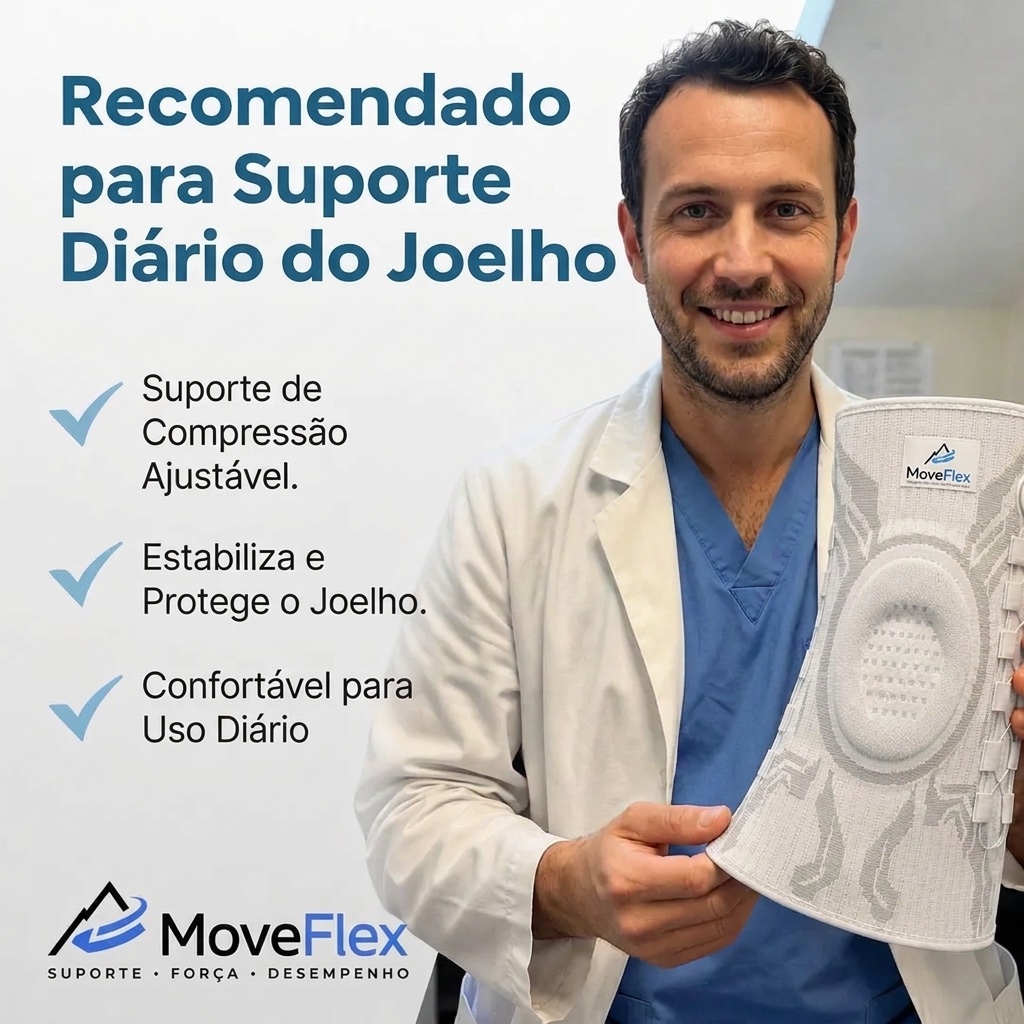 MoveFlex: suporte diário do joelho com compressão ajustável